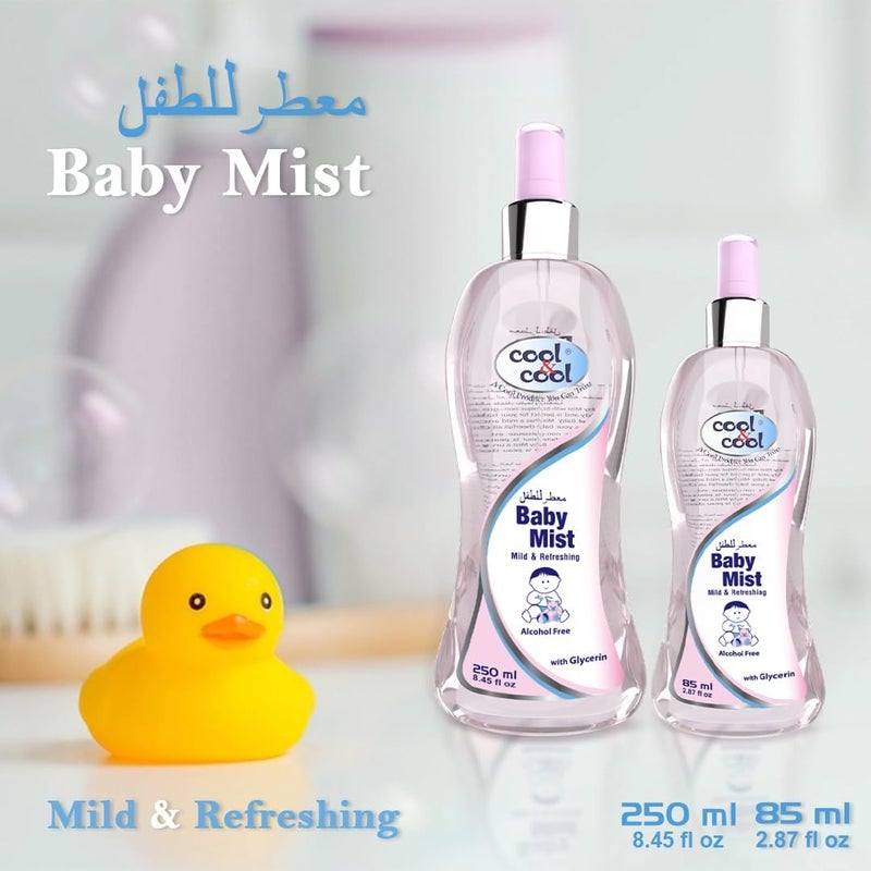 Cool & Cool Baby Mist Cologne Combo Pack - 250ML + 85ML - Alcohol Free, Paraben Free, with Glycerin - Image 2